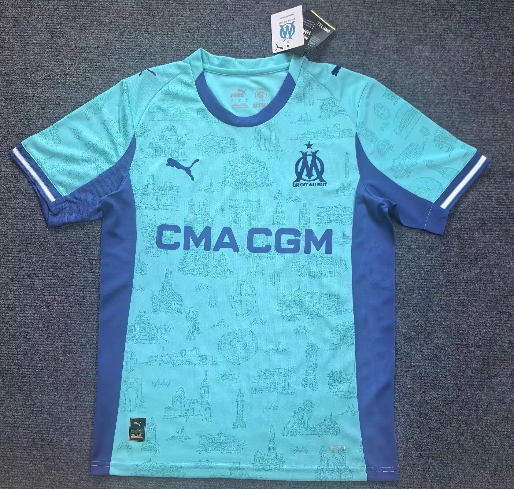 AAA Quality Marseilles 25/26 GK Blue Soccer Jersey
